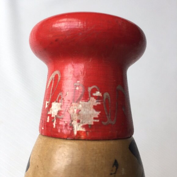 Chef Woman & Man Salt and Pepper Shakers Wood Painted Faces Red Japan Vintage - Picture 9 of 12